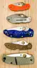 LOT OF 5 SPYDERCO POCKET KNIVES - USED!