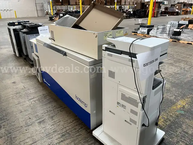 LOT OF PRINTERS AND FREEZER