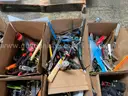 LOT OF KNIVES, POCKET KNIVES, MULTI-FUNCTION TOOLS, HAND TOOLS and SCISSORS