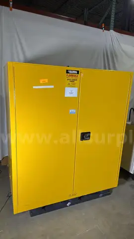 Global Industrial Flammable Safety Storage Cabinet, Yellow, Steel, OSHA Compliant