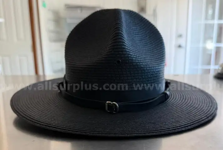 Campaign Straw Triple Black Hat 7-3/4 Milan Regular Trooper Style The Lawman