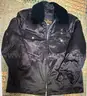 Free Shipping Vintage Allie Bros 44R Police Fire Black Jacket Weather Resistant Sherpa Collar
