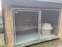 8&#x27; X 11&#x27; Dog Kennel with Igloo Dog House and Mat