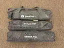 Three (3) portable pickleball nets