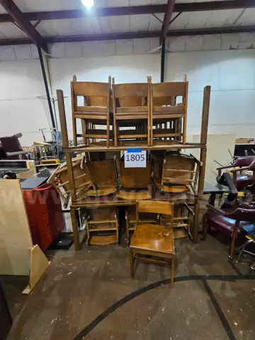 6 Wooden Tables 26 chairs