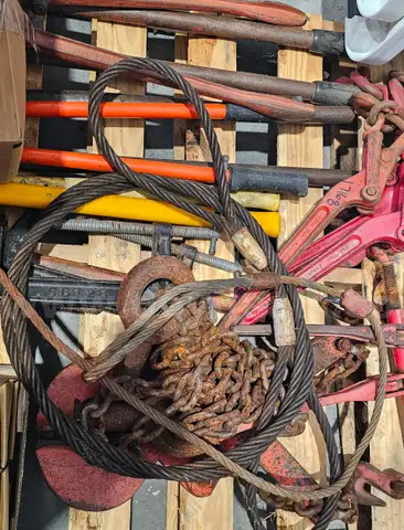 Lot of Staplers, Staple Holder, Ground Rod Clamps, Misc Hand Tools/Binders