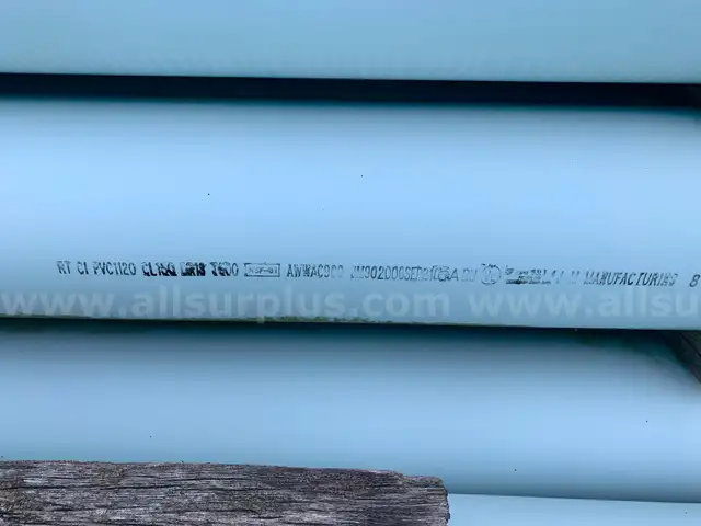 Plastic Water Pipe - 6" and 8" with Fittings, New