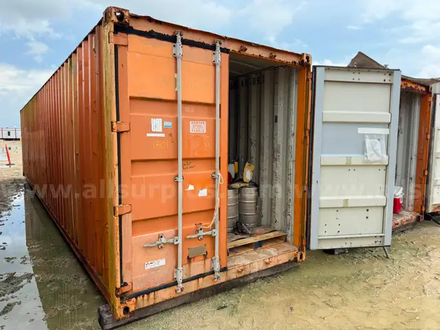 Shipping Container, 40ft, W/ Contents, Tool Shed, Year 1998, Qty 1