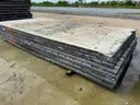 Laminated Mats, Railroad Ties, Concrete Wheel Stops, Steel Plate, 1 LOT