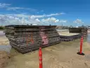 Laminated Mats, Railroad Ties, Concrete Wheel Stops, Steel Plate, 1 LOT