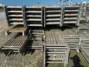 Scaffold Plank Walkways, Aluminum, 20ft to 36ft, and Supporting Scaffolding Material, 1 Lot.