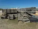 Scaffold Plank Walkways, Aluminum, 20ft to 36ft, and Supporting Scaffolding Material, 1 Lot.