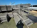 Scaffold Plank Walkways, Aluminum, 20ft to 36ft, and Supporting Scaffolding Material, 1 Lot.
