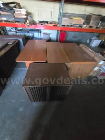 3 Wooden Desks &#x26; 1 Shelf