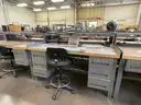 Industrial Woodtop Workstations, ULINE, w/ Chairs, Qty 18 Stations, Qty 27 Chairs