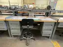 Industrial Woodtop Workstations, ULINE, w/ Chairs, Qty 18 Stations, Qty 27 Chairs