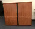 2 used pushpin boards, 1 pushpin locking cabinet and 1 wood dry erase/push pin board. (FR206)