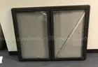2 used pushpin boards, 1 pushpin locking cabinet and 1 wood dry erase/push pin board. (FR206)