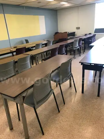 Used classroom tables and stackable chairs. (FR312)