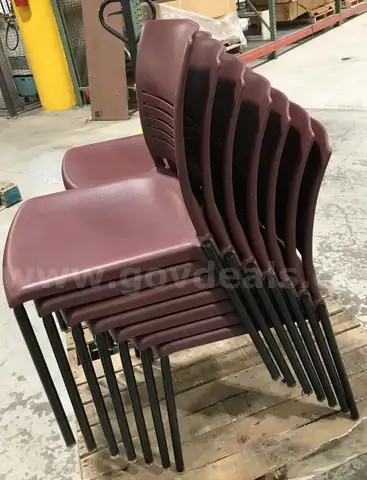 13 used maroon stackable chairs. (OP)
