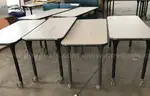 6 used rolling classroom tables. (S2)