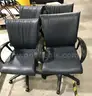 4 used dark blue boardroom chairs. (OP)
