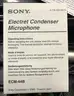 3 used Sony Electret condenser microphones. ECM-44B (OP)