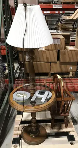 Used standing lamp and matching magazine holder. (OP)