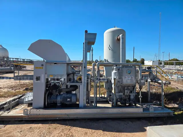 Air Compressor &#x26; Dryer Skids, 75-100HP, Atlas Copco, w/ Tanks &#x26; Dryers, Qty 3 Skids