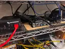 Bitcoin and Ethereum mining operation with backup generator power