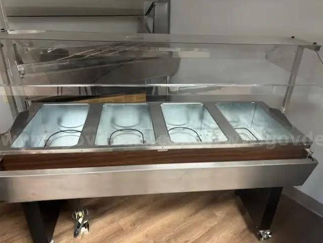 Eagle Group BPDHT4 Four Pan Open Well Portable Hot Food Buffet Table with Open Base - 120V