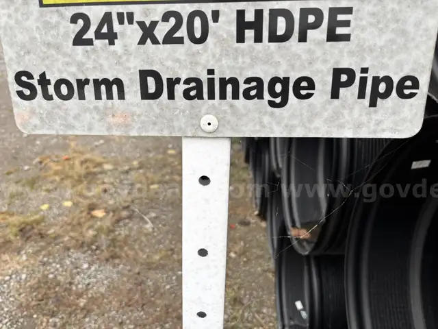 HDPE pipe (high-density polyethylene pipe),&#xA0;corrugated drainage pipe - 10pc Lot (24&#x22;dia x 20&#x27; long)