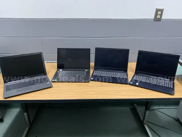 4 Various Laptop Computers
