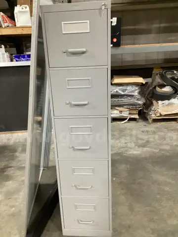 5 Drawer Gray File Cabinet
