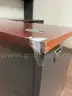 L-Shaped Metal Desk with Metal Topper and Metal Drawers