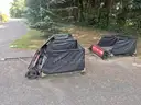 Set of 3 Connecting Parker Suburbanite (36&#x22;) 17 Cu Ft Commercial Lawn Sweepers w/ Mesh Bottom