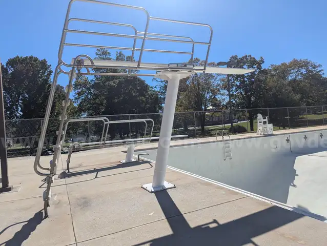 2 S.R. Smith Diving Boards Including Stands, Rails, Ladders, and All Equipment