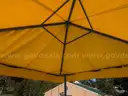 USA Slide 19&#x27; Tall Pool Slide with attached Staircase and Canopy and Surrounding Fence
