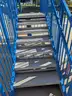 USA Slide 19&#x27; Tall Pool Slide with attached Staircase and Canopy and Surrounding Fence