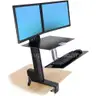 Ergotron WorkFit-S Dual Workstation with Worksurface and Keyboard Tray