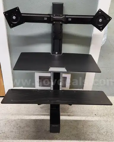 Ergotron WorkFit-S Dual Workstation with Worksurface and Keyboard Tray