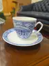 VINTAGE Old English Staffordshire imported Jefferson Davis Shrine, Biloxi MS Cup &#x26; Saucer