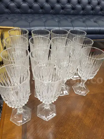VINTAGE Heavy Crystal Stemware 7.25&#x22; - Qty 14