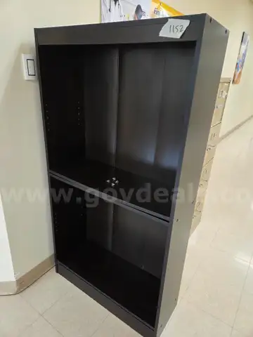 Black Bookcase with 3 adjustable shelves (need pegs for shelves)