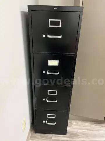 Black Regular Size 4-Drawer Filing Cabinet - LOCATED AT OUR CARMI, IL CAMPUS