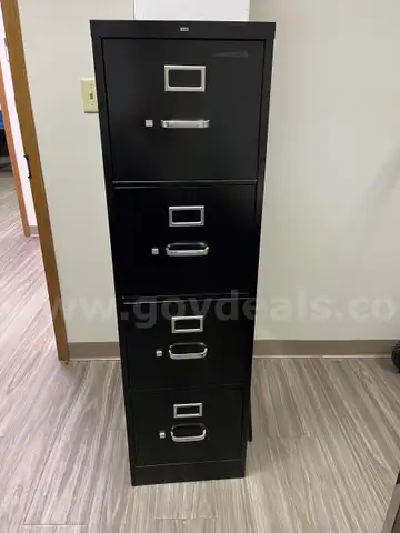 Black Regular Size 4-Drawer Filing Cabinet - LOCATED AT OUR CARMI, IL CAMPUS