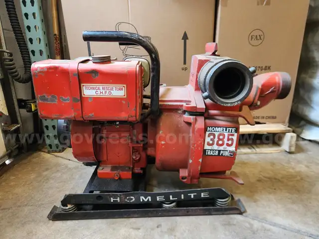 Homelite 385 RPM 2&#x22; trash pump w/ 5HP B&#x26;S I/C gas motor
