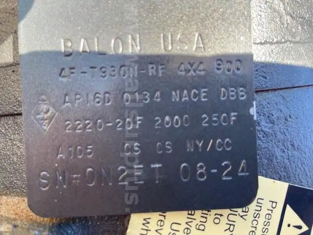 Balon - 4F-T93CN-RF - Series T - 4&#x22; Full Port R.F. 900 2220 Trunnion Mounted Steel Ball Valve e