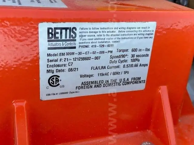 Bettis EM-320 Series Actuator