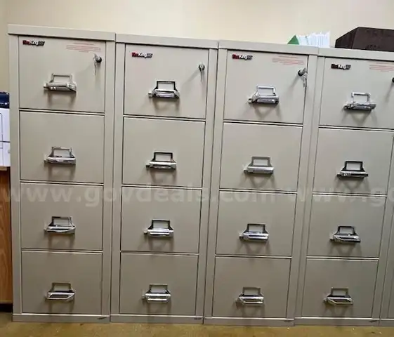 FireKing25 4-Drawer Letter Size Fireproof Locking File Cabinets